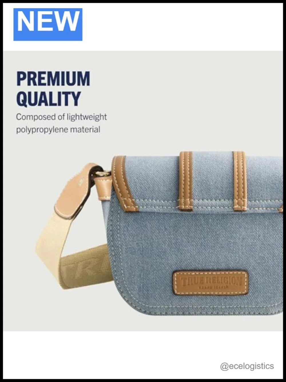 Women's Denim Crossbody Bag Flap Adjustable Shoulder Purse